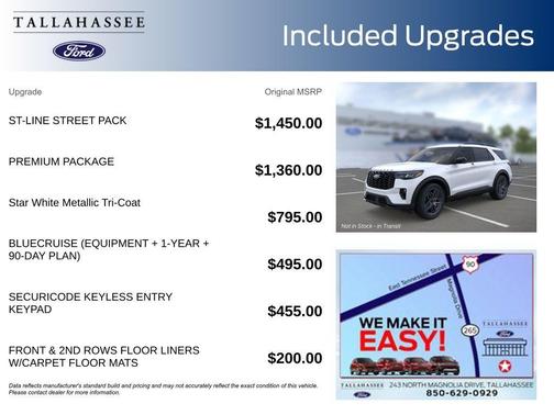 Star White 2026 Ford Explorer ST-Line