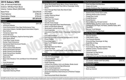 2015 Subaru WRX Base