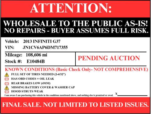 2013 INFINITI G37 Journey