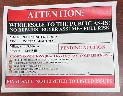 2013 INFINITI G37 Journey