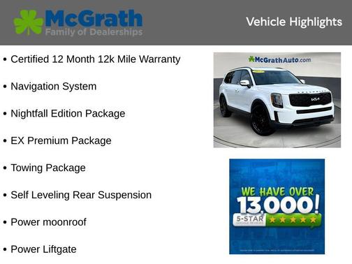 Glacial White Pearl 2022 Kia Telluride EX