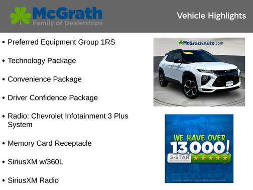 Summit White 2021 Chevrolet Trailblazer RS