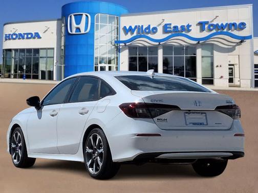 Platinum White Pearl 2025 Honda Civic Hybrid Sport Touring