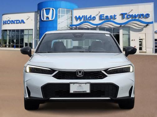 Platinum White Pearl 2025 Honda Civic Hybrid Sport Touring