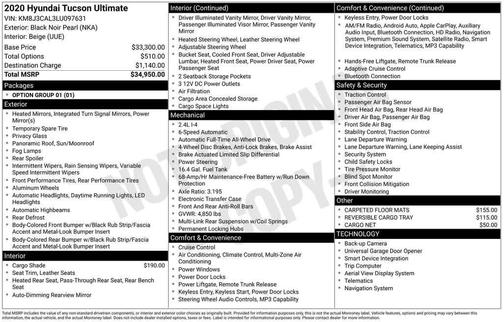 Black Noir Pearl 2020 Hyundai TUCSON Ultimate