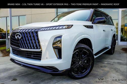 Radiant White/Black Obsidian 2026 INFINITI QX80 SPORT AWD