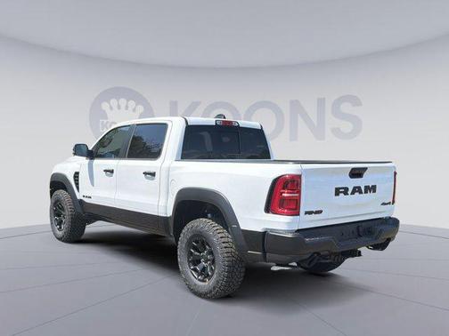 Bright White Clearcoat 2026 RAM 1500 RHO Crew Cab 4x4 5'7' Box
