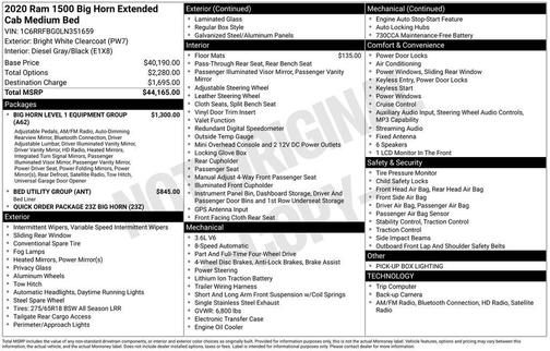 2020 RAM 1500 Big Horn/Lone Star