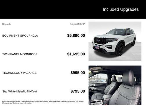 White Metallic 2023 Ford Explorer ST