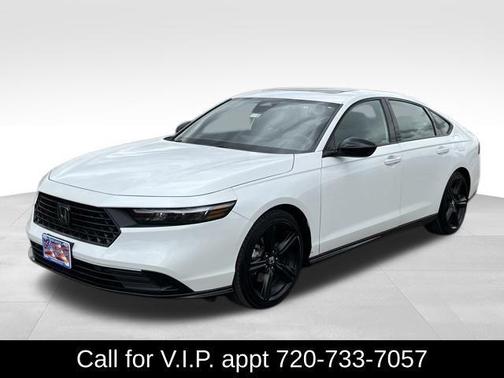 Platinum White 2023 Honda Accord Hybrid Sport-L