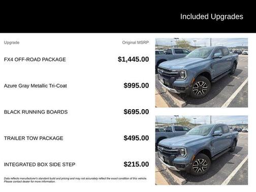 Azure Gray Metallic 2024 Ford Ranger Lariat