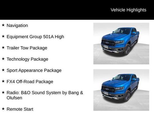 Blue Metallic 2021 Ford Ranger Lariat