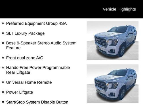 Summit White 2022 GMC Yukon SLT
