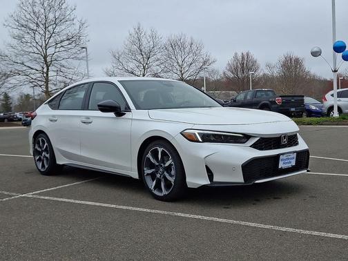 Platinum White Pearl 2026 Honda Civic Hybrid Sport Touring