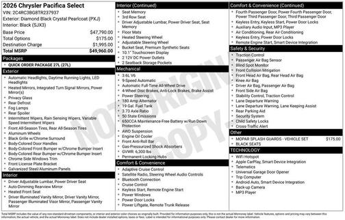 2026 Chrysler Pacifica L