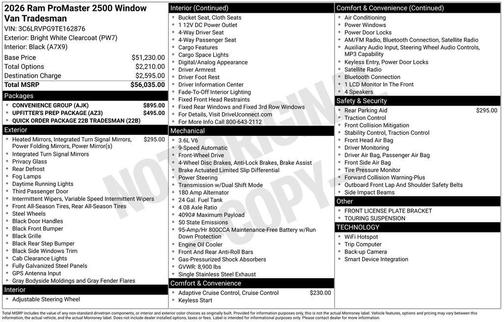 2026 RAM ProMaster 3500 Window Van High Roof