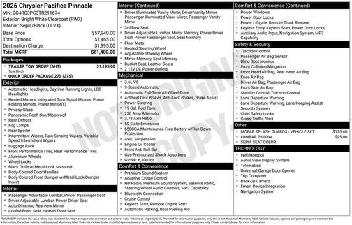2026 Chrysler Pacifica L