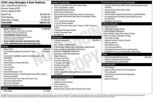 2026 Jeep Wrangler Rubicon