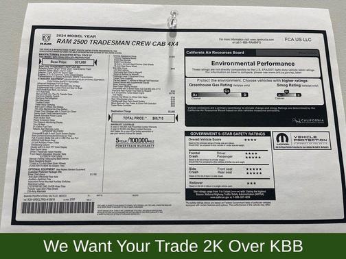 2024 RAM 2500 Tradesman Crew Cab 4x4 6'4' Box