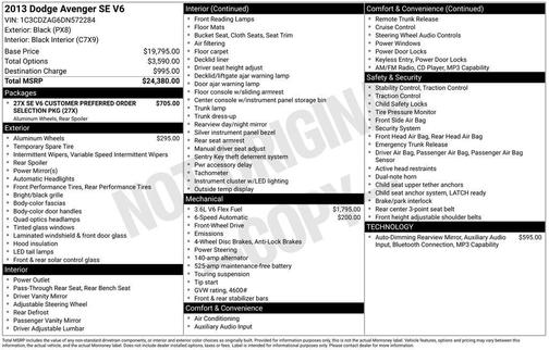 2013 Dodge Avenger SE V6