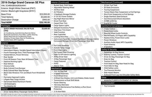 2016 Dodge Grand Caravan AVP/SE