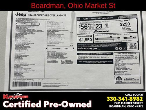 Bright White Clearcoat 2023 Jeep Grand Cherokee 4xe Overland