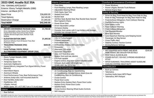 2023 GMC Acadia FWD SLE