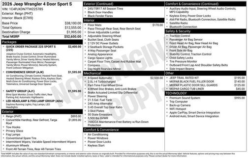 2026 Jeep Wrangler Sport S