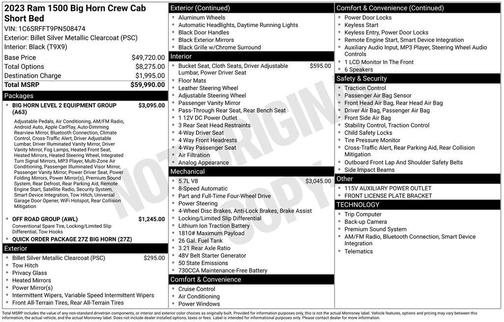 2023 RAM 1500 Big Horn/Lone Star
