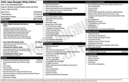 2022 Jeep Wrangler Willys