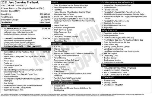 2021 Jeep Cherokee Trailhawk