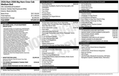 2026 RAM 2500 Big Horn Crew Cab 4x4 6'4' Box