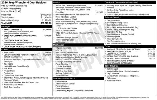 Reign 2026 Jeep Wrangler Rubicon