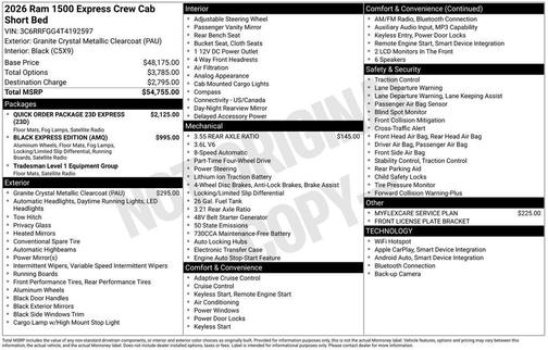 Granite Crystal Metallic Clearcoat 2026 RAM 1500 Express