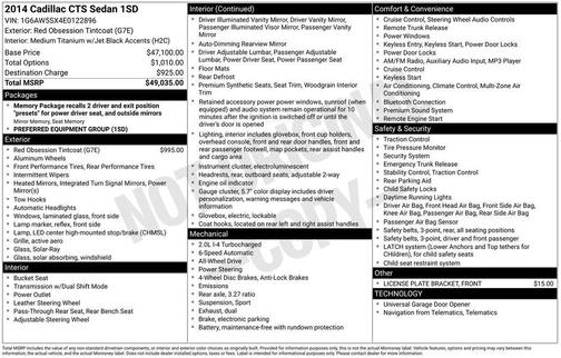 2014 Cadillac CTS 2.0L Turbo