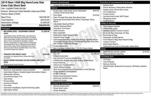 2019 RAM 1500 Big Horn