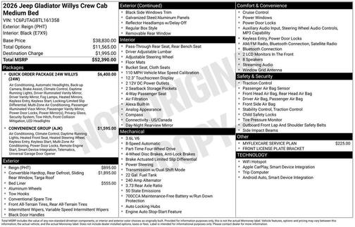2026 Jeep Gladiator Willys 4x4