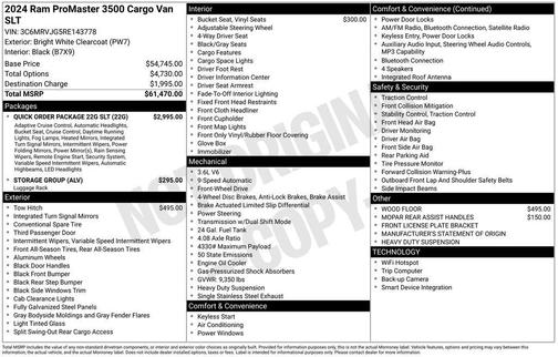 2024 RAM ProMaster 3500 High Roof