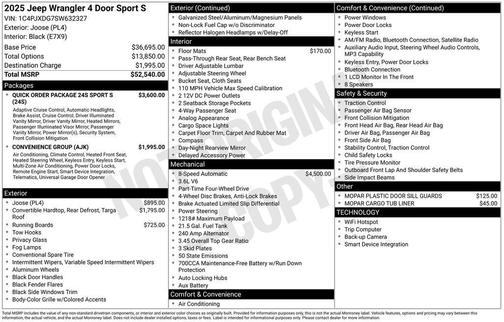 2025 Jeep Wrangler Sport S