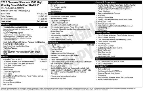 2020 Chevrolet Silverado 1500 High Country