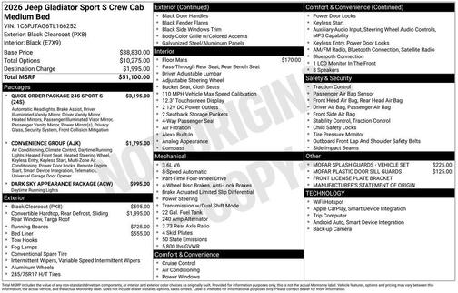 2026 Jeep Gladiator Sport S