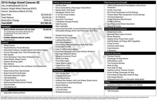 2016 Dodge Grand Caravan AVP/SE
