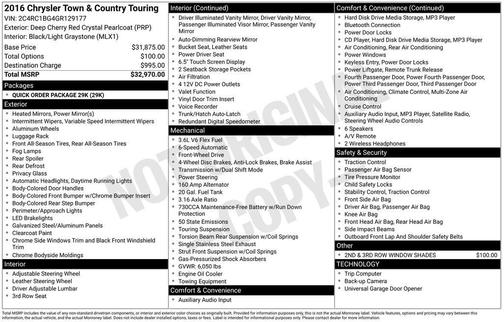 2016 Chrysler Town & Country Touring