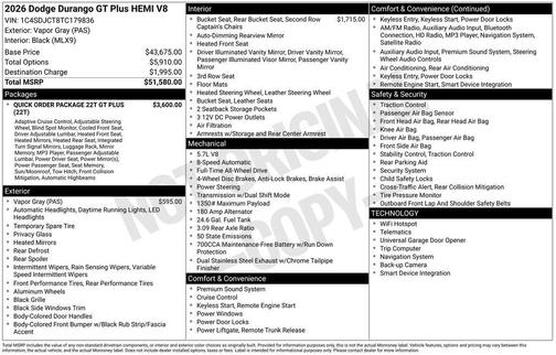 2026 Dodge Durango GT Plus