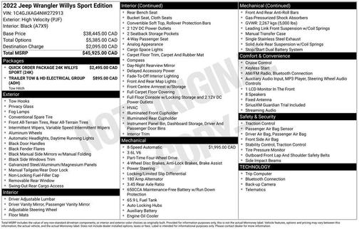 2022 Jeep Wrangler Sport S