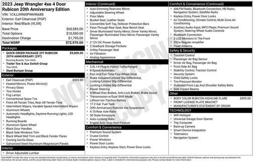Earl Clearcoat 2023 Jeep Wrangler 4xe Rubicon 20th Anniversary