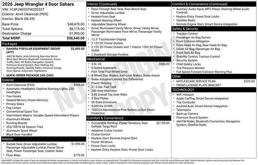 2026 Jeep Wrangler 4-Door Sahara 4x4