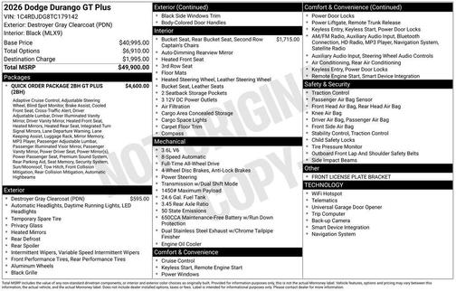 2026 Dodge Durango GT Plus