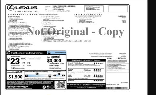 2022 Lexus IS 350 Base