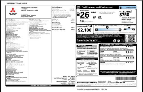 Labrador Black Pearl 2024 Mitsubishi Outlander Sport 2.0 LE